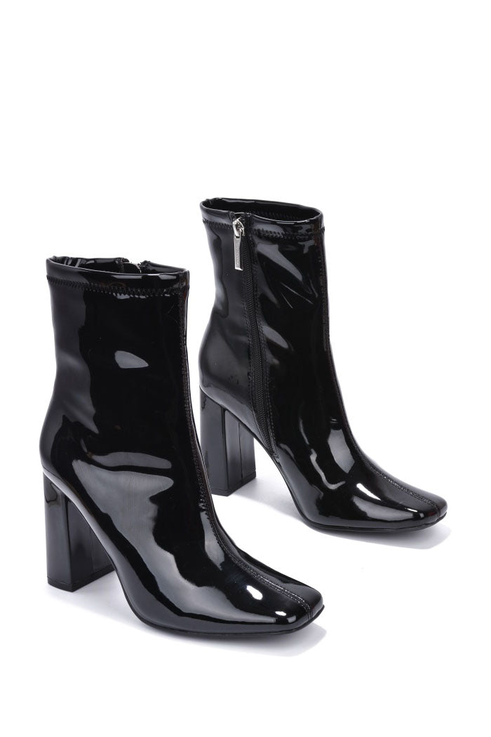 UrbanOG - Belinda Square Toe Block High Heel Booties - BOOTIES