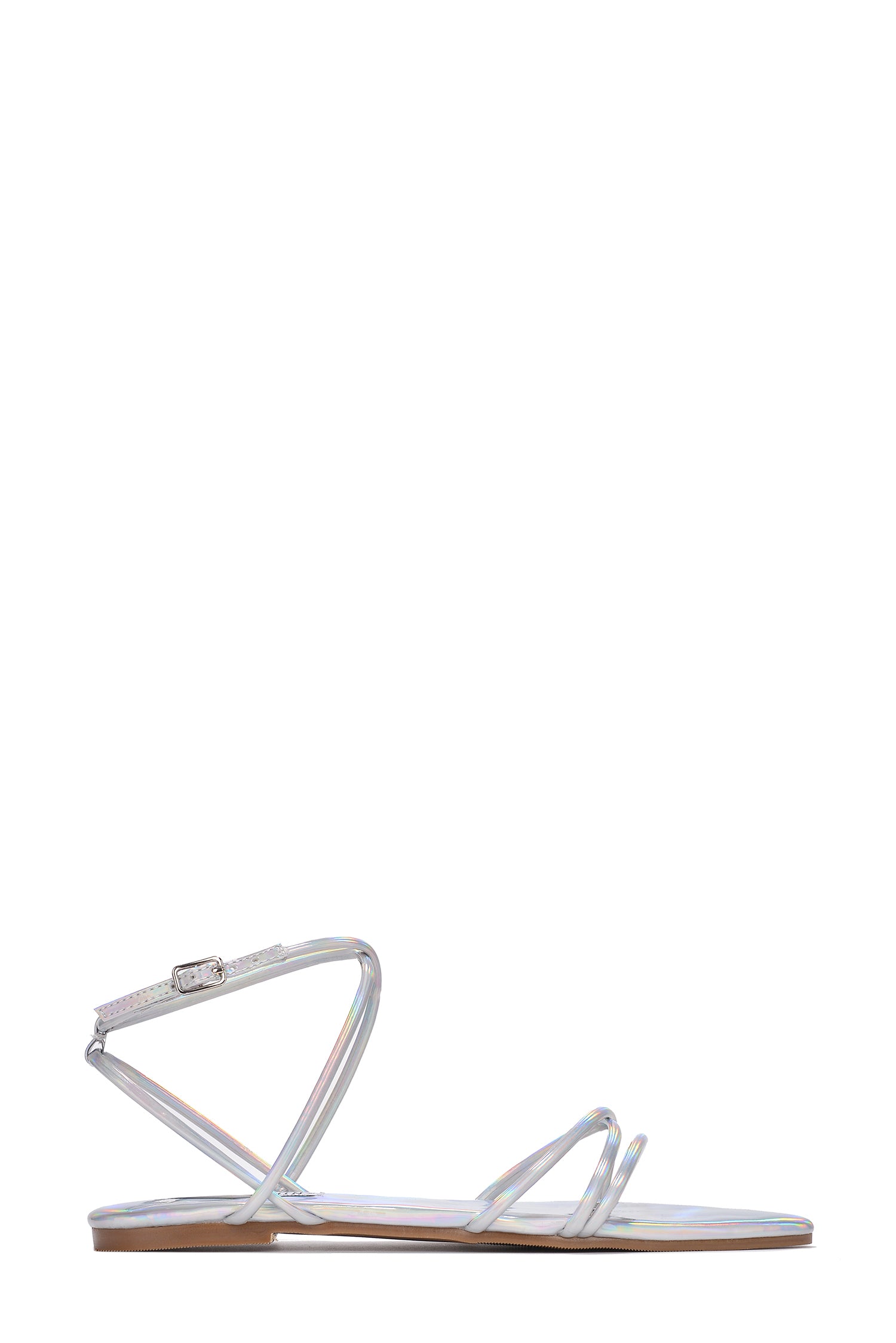 UrbanOG - Bibi Open Toe Strappy Flat Sandals with Ankle Strap - SANDALS