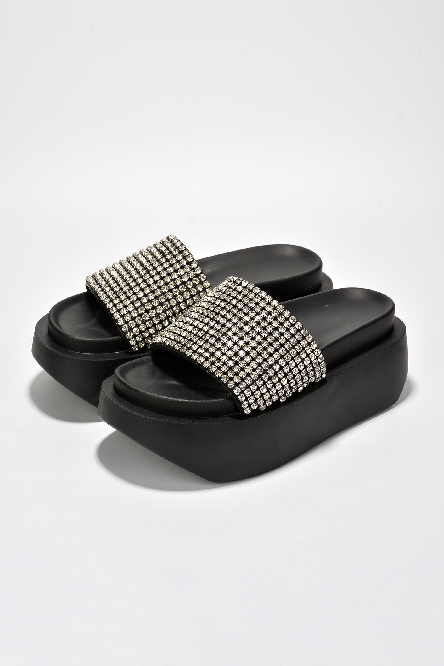 UrbanOG - Bisbee Luxurious Rhinestone Platform Sandals - SANDALS