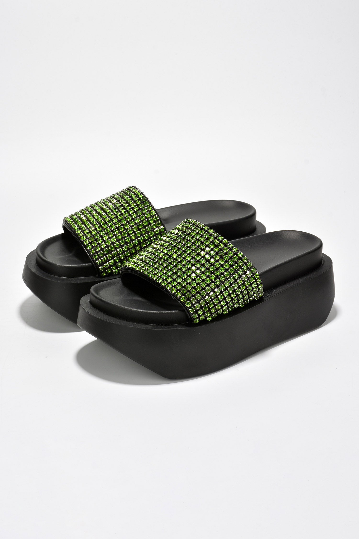 UrbanOG - Bisbee Luxurious Rhinestone Platform Sandals - SANDALS