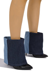 Booh Colorblock Pointy Toe High Heel Booties