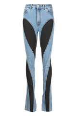 Mjean Two-Tone High-Waisted Denim Jeans
