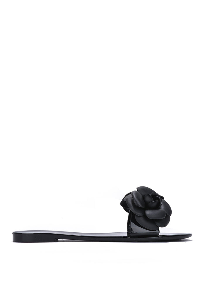 UrbanOG - Caffelle Round Toe Rose Flat Sandals - SANDALS