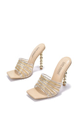 Catana Rhinestone Chain Square Toe High Heels