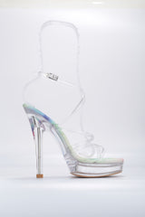 Celtic Clear Strappy Round Toe High Heels