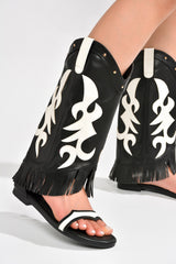 Collins Fringe Western-Inspired Flat Sandals