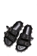 Comboo Stud and Buckle Slider Sandals