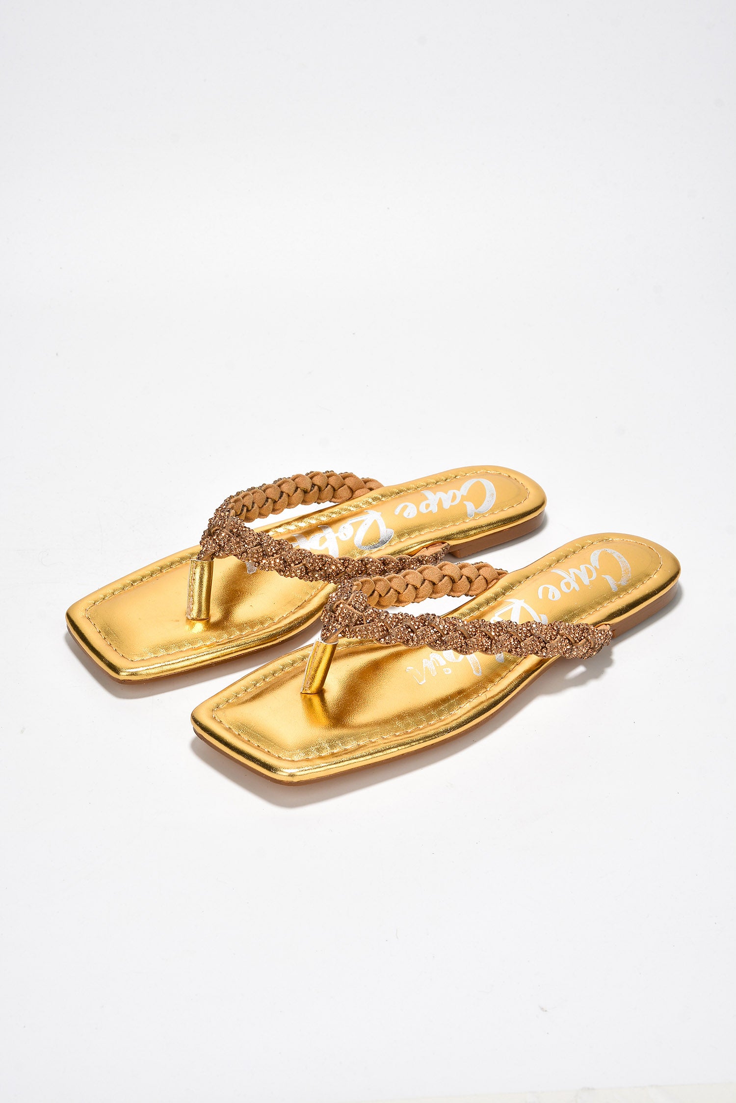 UrbanOG - Corey Rhinestone Coated Wooden Sole Sandals - SANDALS