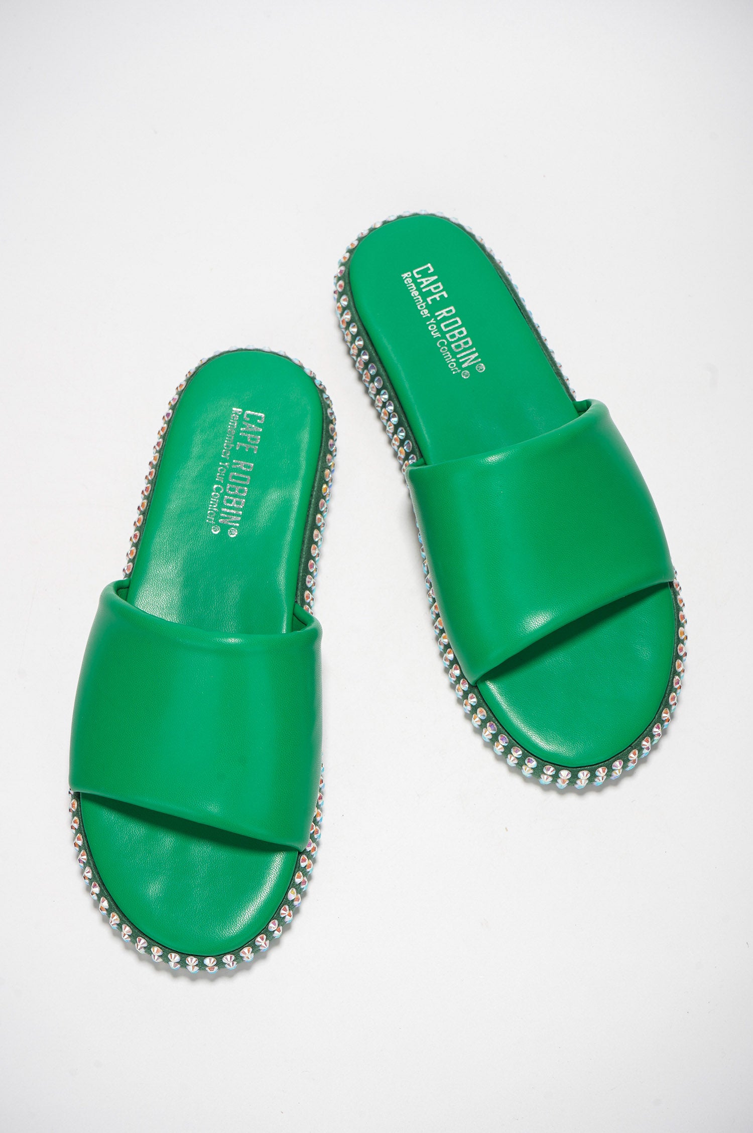 UrbanOG - Damdam Rhinestone Coated Slide Sandals - SANDALS