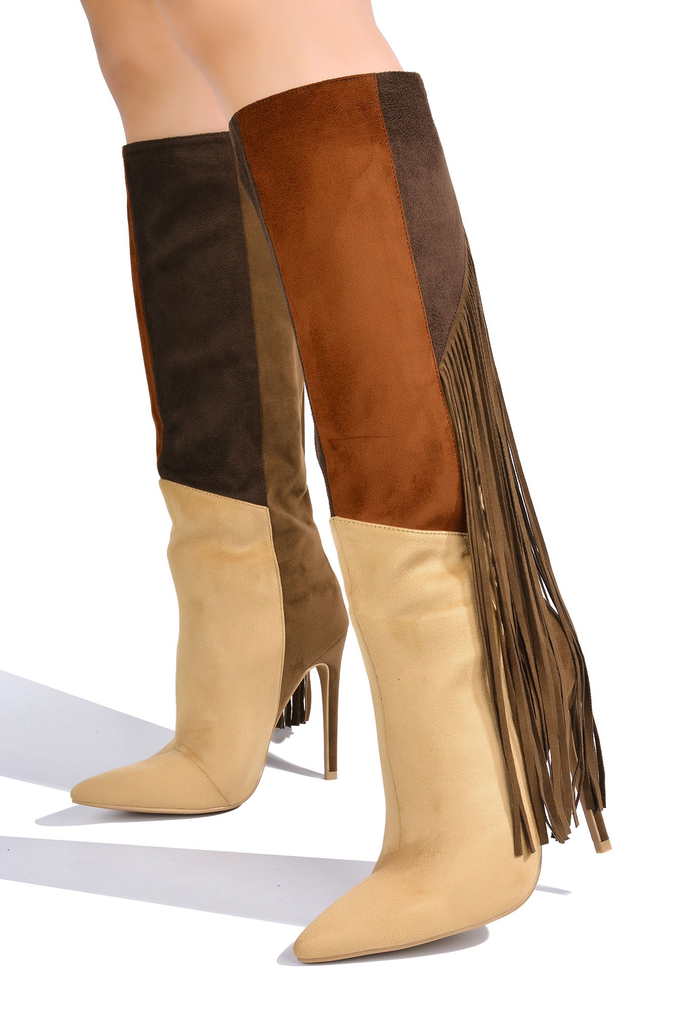 UrbanOG - Darwen Fringe Suede High Heel Boots - BOOTS