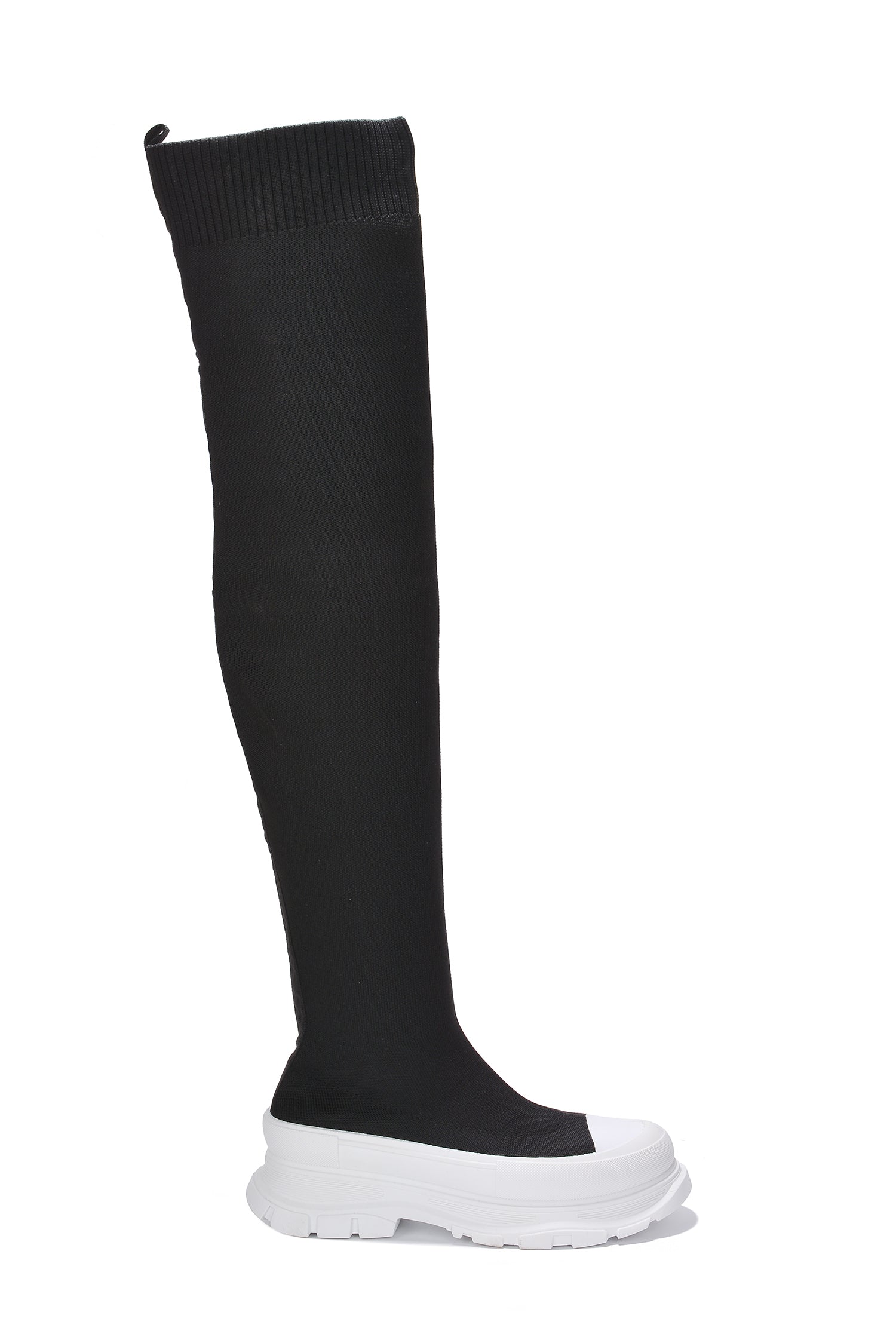 UrbanOG - Deky Round Toe Thigh High Sock Boots - SNEAKERS