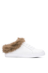Denice Round Toe Slip On Fur Sneakers