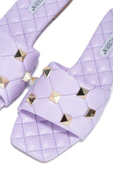 Doha Spike Diamond Stitch Flat Sandals