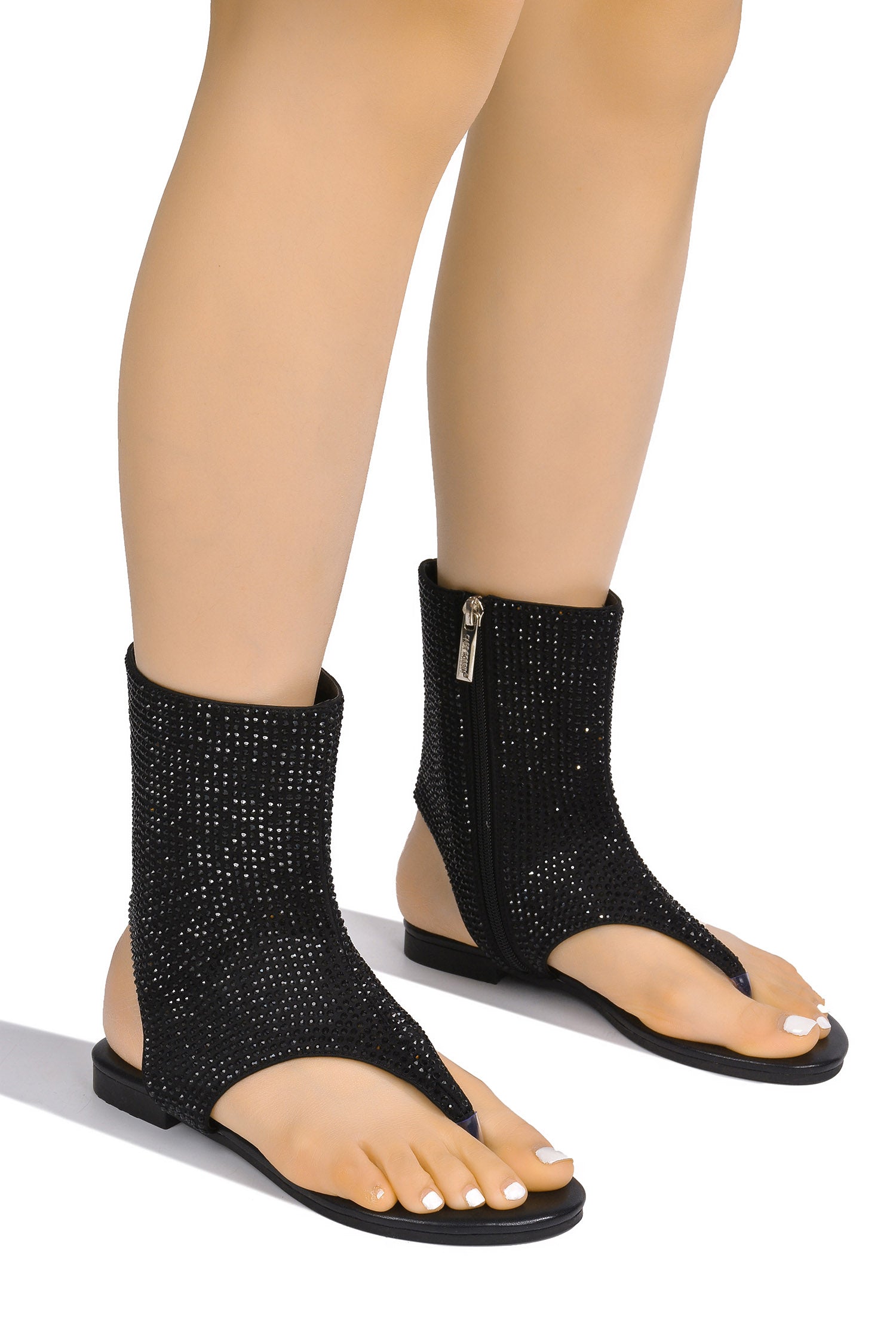 UrbanOG - Donoa Rhinestone Coated Ankle Length Sandals - SANDALS