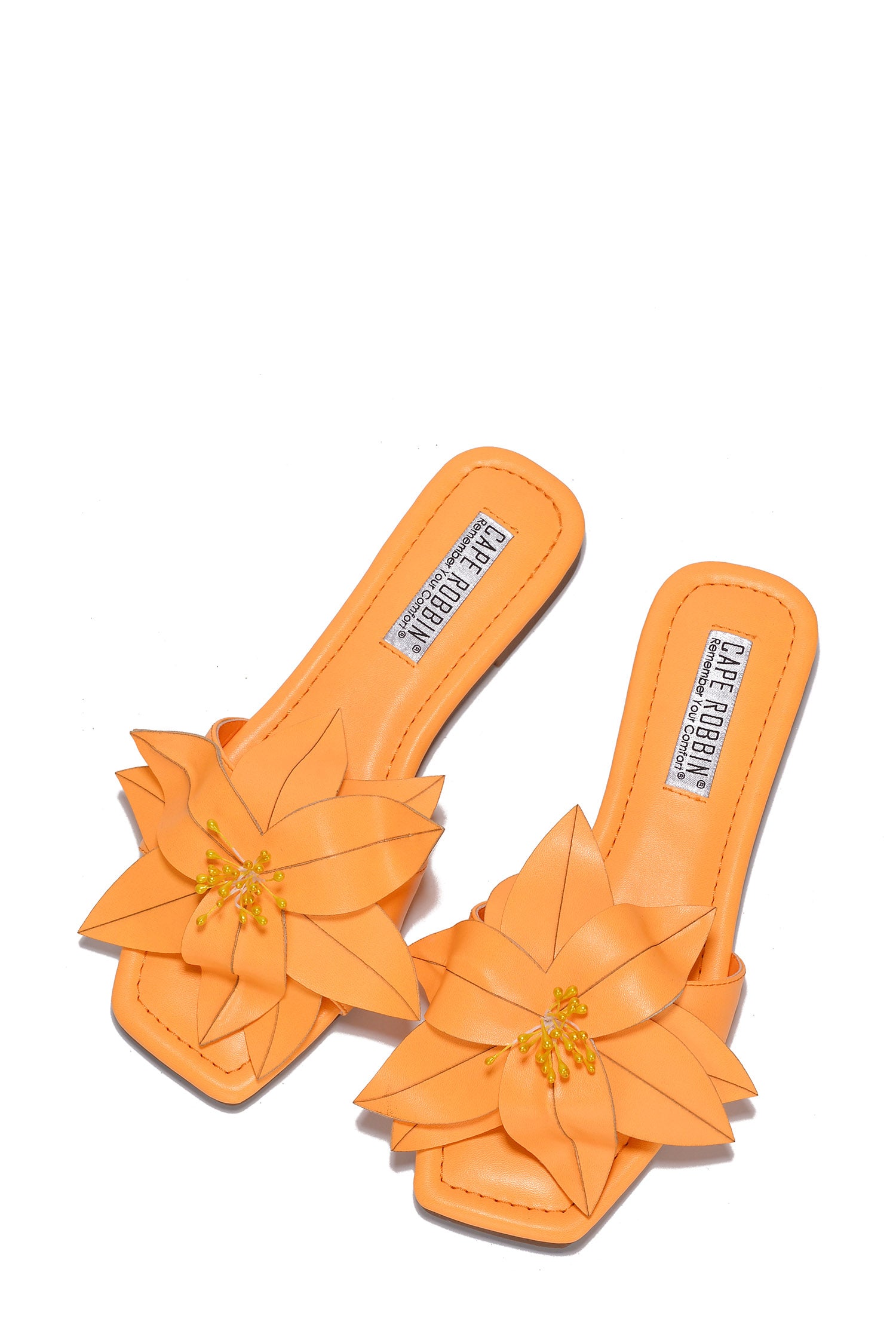 UrbanOG - Fully Flower Square Toe Flat Sandals - SANDALS
