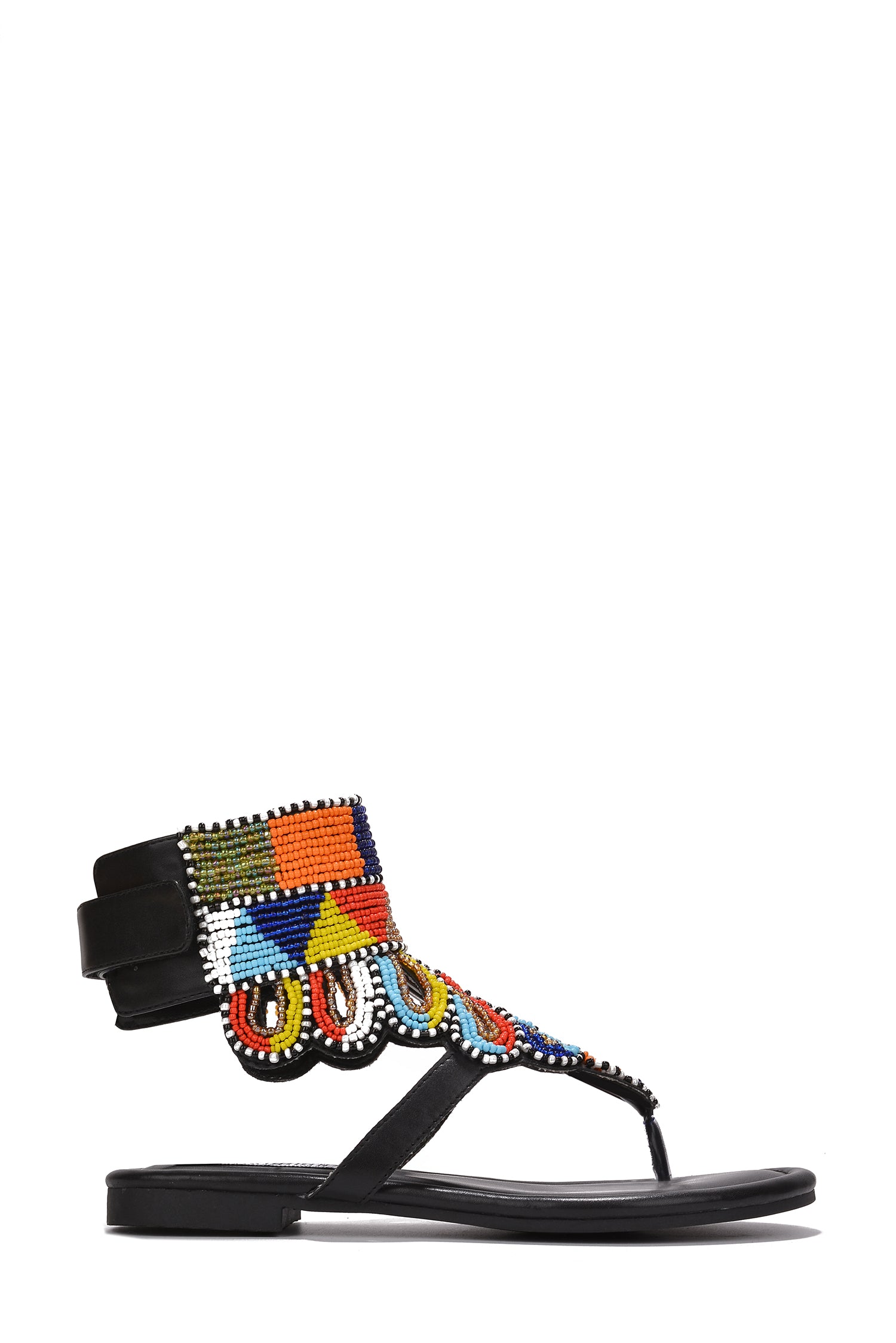 UrbanOG - Furing Colorful Bead Detail Flat Sandals - SANDALS