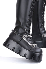 Jackson Chain Round Toe Platform Lug Boots