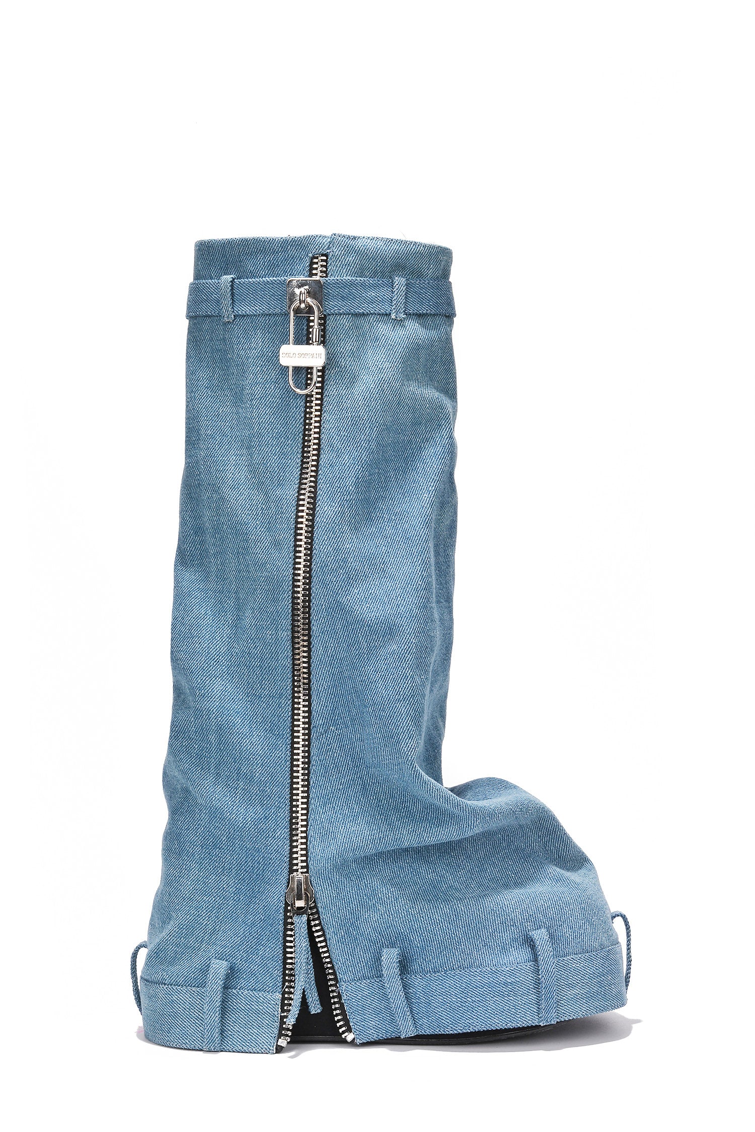 UrbanOG - Jenas Denim Zipper Round Toe Platform Boots - BOOTS