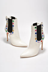 Jooah Gem-Studded High Heel Chelsea Boots