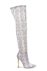 Kalel Pointy Toe High Heel Thigh High Boots