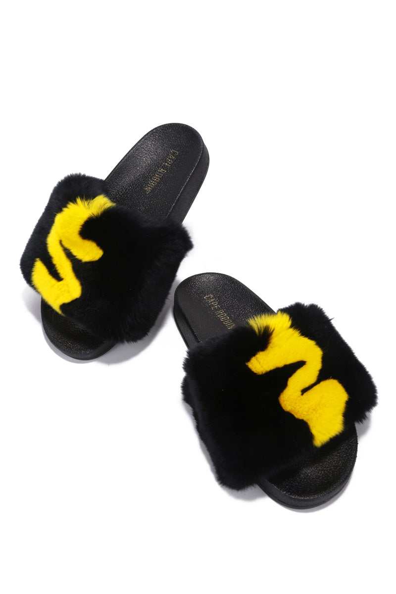 UrbanOG - Kawa Colorblock Round Toe Flat Slider Sandals - SANDALS