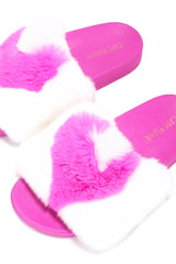 Kawa Colorblock Round Toe Flat Slider Sandals