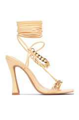 Kirsten Strappy Lace Up Chain High Heels
