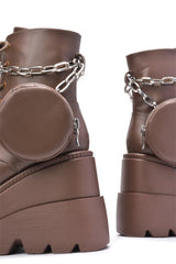 Laverne Chain Side Pouch Chunky Platform Booties