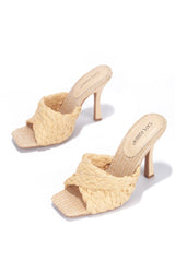 Lidia Twisted Strap Detail Woven High Heels