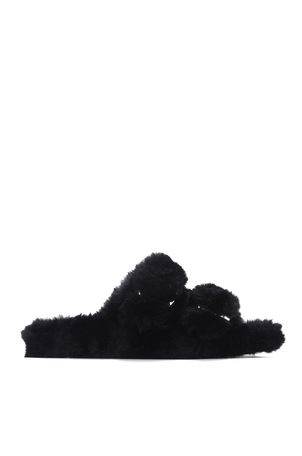 UrbanOG - Marie Fur-Coated Buckled Slide-On Sandals - SANDALS