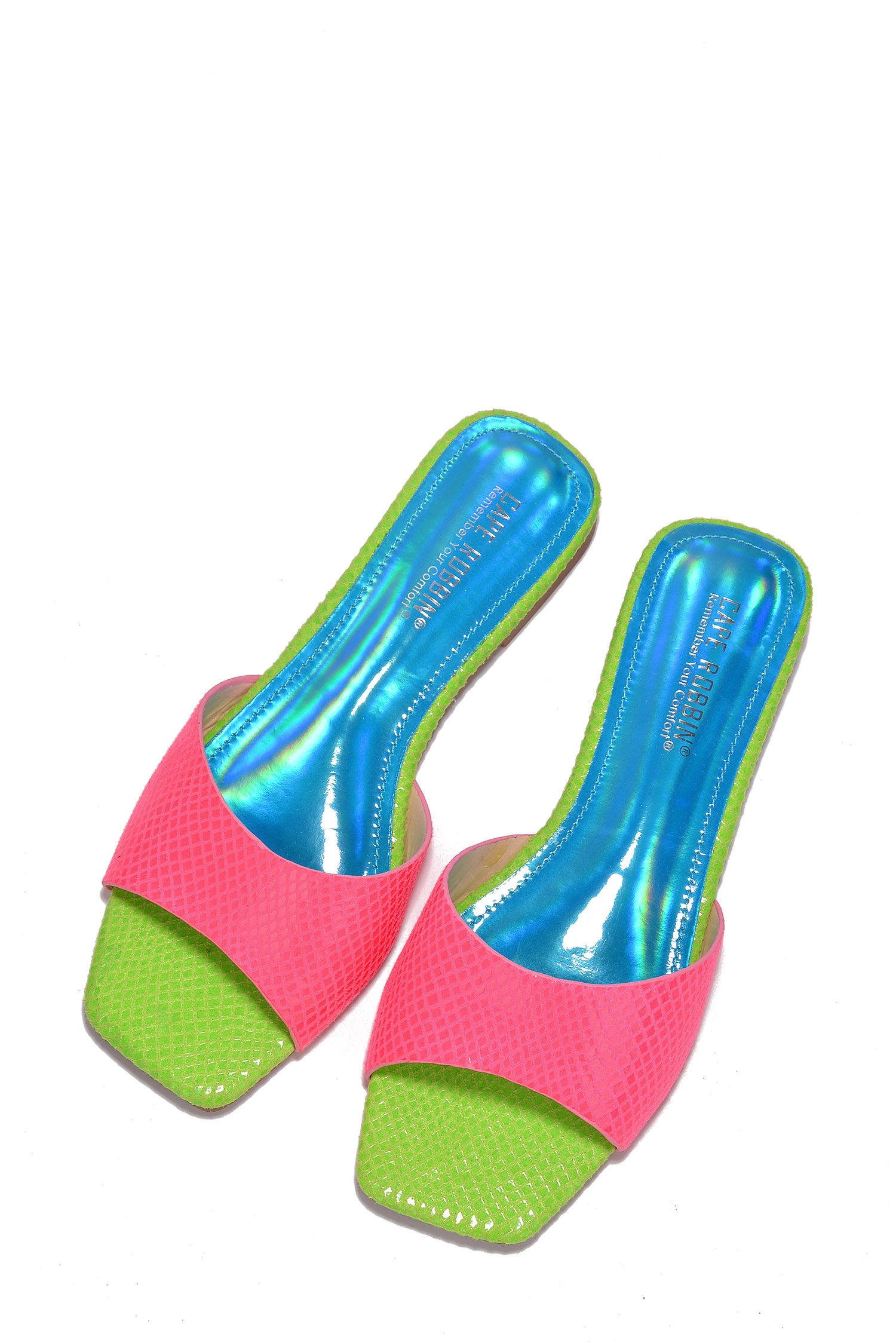 UrbanOG - Minzy Square Toe Colorblock Flat Sandals - SANDALS