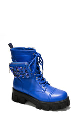 Nemoya Gem-Studded Pouch Stylish Combat Boots