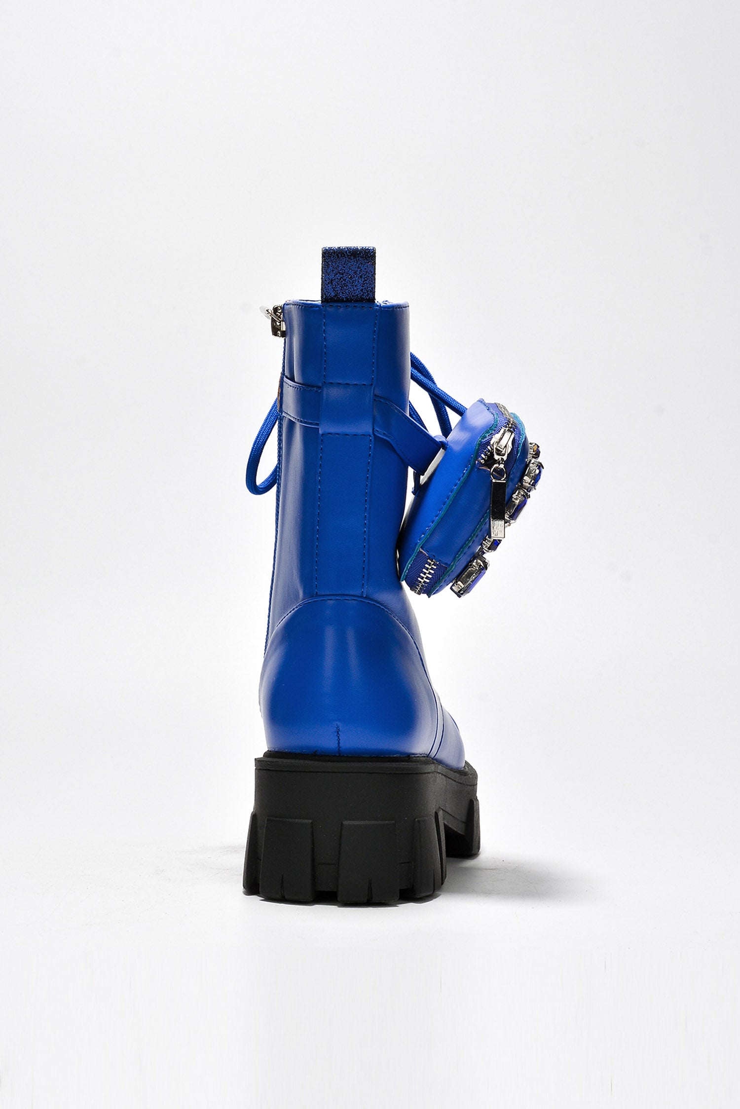 UrbanOG - Nemoya Gem-Studded Pouch Stylish Combat Boots - BOOTIES