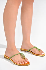 Norae Rhinestone Coated Flat Sandals