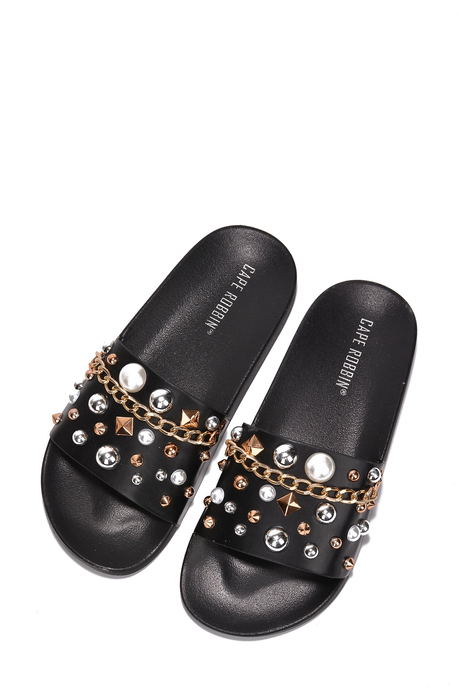 UrbanOG - Nudeli Bejeweled Slider Sandals - SANDALS