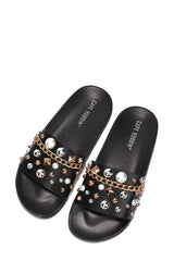 Nudeli Bejeweled Slider Sandals