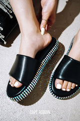 Damdam Rhinestone Coated Slide Sandals