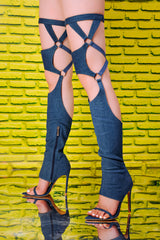 Gealia Open Toe Thigh High Stiletto Boots
