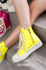 Mania Lace Up High Top Lug Sole Sneakers