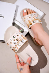 Nudeli Bejeweled Slider Sandals
