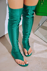 Vijaya Glossy Lycra Thigh High Sandals