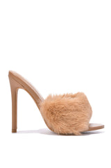Pryer Fur Round Toe Single Sole High Heels