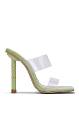 Pure Clear Straps Square Toe High Heels