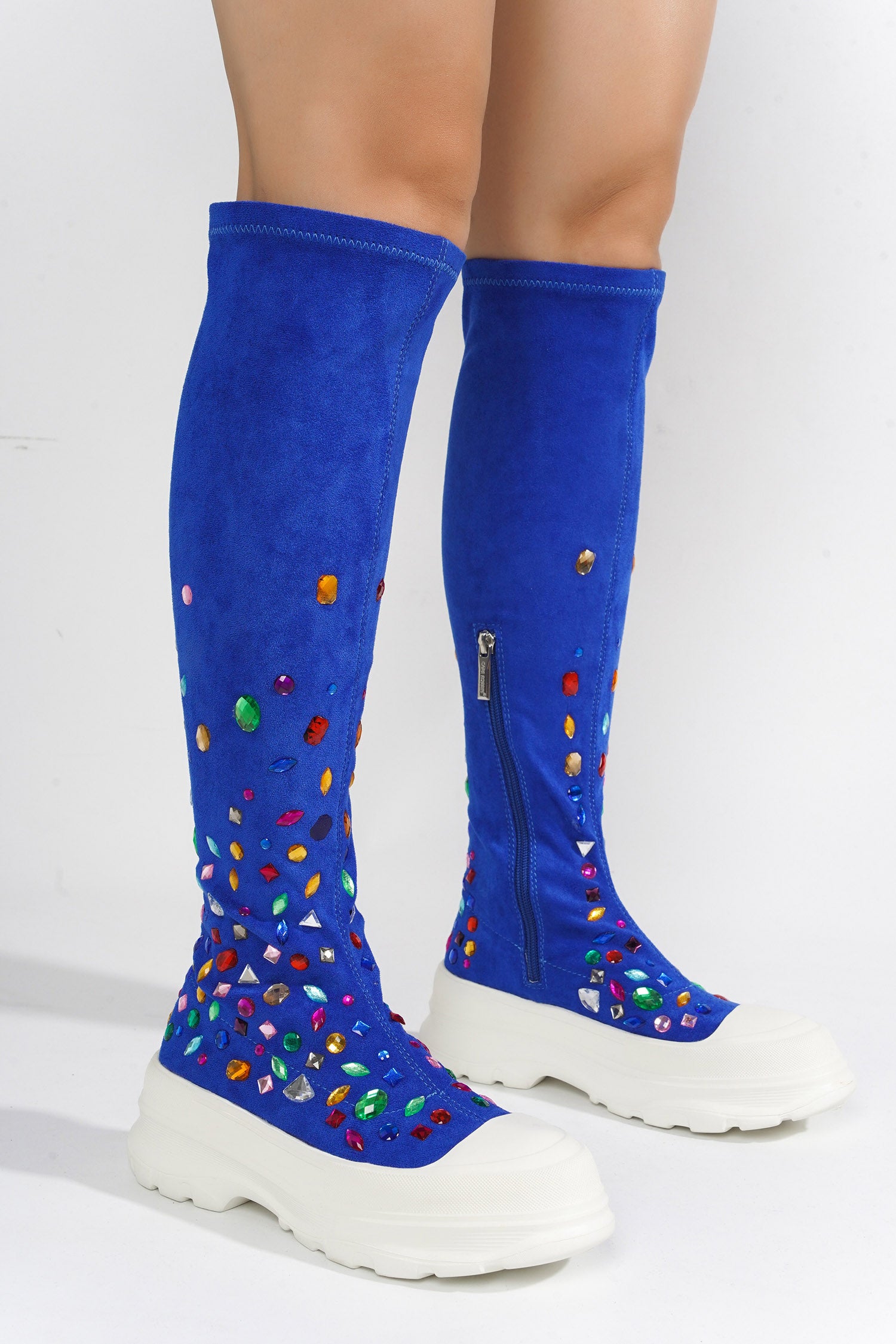 UrbanOG - Reesy Sock with Gems Knee High Sneakers - SNEAKERS