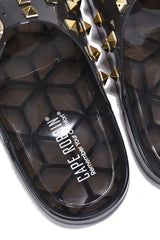 Regan Spiked Round Toe Clear Sandals