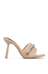 Ruthie Chain Square Toe High Heel Mules