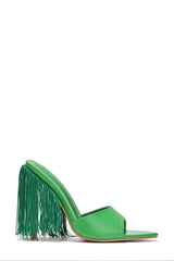 Safina Open Toed Stiletto Heels with Fringe Detail