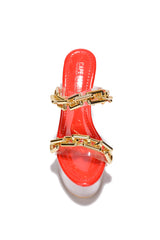 Sion Chain Patent Clear Platform High Heels