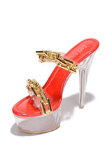 Sion Chain Patent Clear Platform High Heels