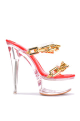 Sion Chain Patent Clear Platform High Heels